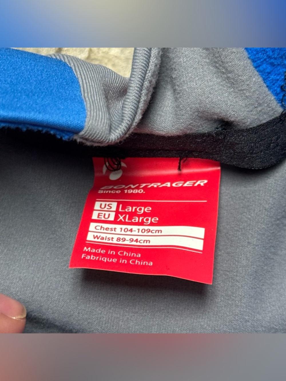 Bontrager RXL 180 Softshell Jacket Mens Large Blue Gray Cycling Racing Biking - Picture 6 of 13